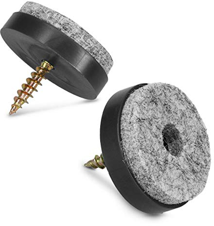 Navaris 50x Filzgleiter mit Schraube Stuhlgleiter - Bodenschutz Gleiter 28mm rund - Schutz für Möbel Stühle Parkett Laminat - Möbelgleiter Schwarz