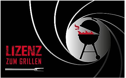 Grillmatte Grillunterlage Bodenschutz Barbecue-Matte Lizenz zum grillen 75 x 120 cm Muster wählbar Anti-Rutsch Schwerentflammbar