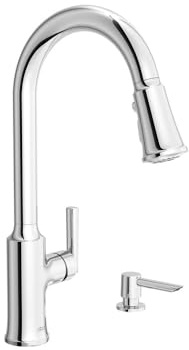 American Standard 7421300.002 Raviv Pull-Down Kitchen Faucet with Sprayer and Soap Dispenser Chrome