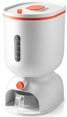 ZQDMYT Cereal Dispenser Countertop Cereal Dispenser，Food Dispenser With Scaled Storage Grain Dispenser One-click Output Hermetically Sealed Household Airtight (Color : Orange-11kg)