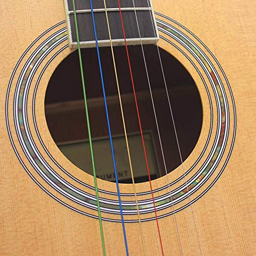 6-teiliges Gitarrensaiten-Set, 3 Farbige Merzerisierte Nylonsaiten 3 Farbige Beschichtete Kupferlegierungs-Wickelsaiten, Klassische Farbige Saiten für Klassische Gitarren in Verschiedenen Größen