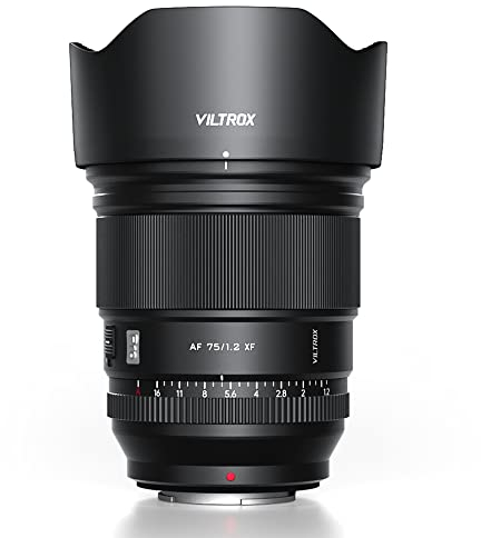 VILTROX 75mm f/1.2 F1.2 XF Autofokus Objektiv Fuji X Mount PRO Level APS-C Objektiv Kompatibel mit Fuji X-Mount Kameras X-T5 X-H2 X-H2S X-T30 II X-T4 X-A7 X- E3 X-E4 X-H1X-Pro2 X-T4 X-T10 X-T20