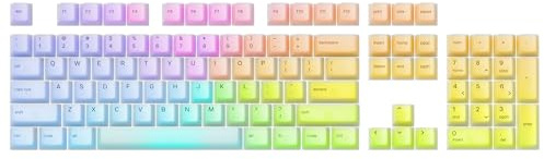 GLORIOUS Polychroma Capuchons Touches RGB ANSI | Design Translucide Polycarbonate Super Durable, Profil Cherry MX, Impression UV Ineffaçable, Illumination Éclatante Parfaite