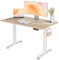 Morsut Schreibtisch Höhenverstellbar Elektrisch, Höhenverstellbarer Schreibtisch 120x60 cm, Standing Height Adjustable Desk, Weiß Gestell/Beige Oberfläche