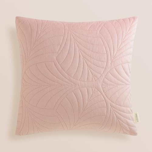 ROOM99 Feel 45 x 45 cm Funda de cojín Decorativa Funda de cojín Decorativa Aesthetic Modern Dormitorio Salón Terciopelo ‎ Rosa Polvo 1 Pieza