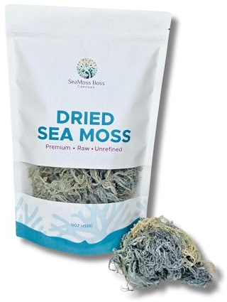 SeaMoss Boss Canouan | Dried green sea moss | ocean harvested and sun-dried in the remote Grenadine Islands | Easy to use | Makes 300oz sea moss gel