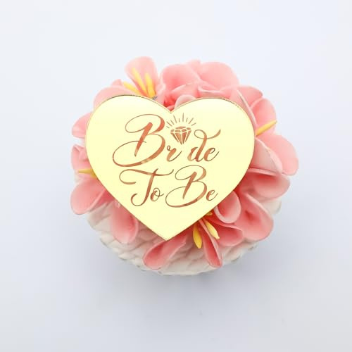 6x Bride to Be Acrylic Mirror Cupcake Toppers - Engraved Discs for Hen Party and Engagement - Mirror Cake Decorations