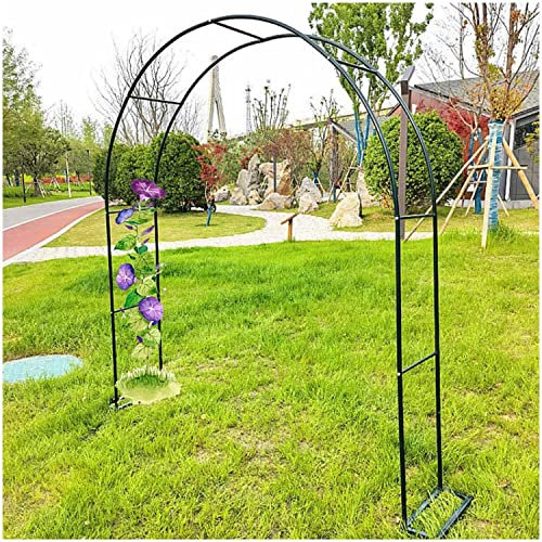 Metallbogen für Gartenpergola mit Rosen-Pavillons für Kletterpflanzenständer, schwarz, grün und weiß, 3,9 m bis 9,8 Fuß hoch, dekorativer Gitterbogen