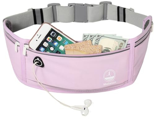 Slim Running Belt Fanny Pack, Phone Holder Waist Pack Money Belt - Lilac
