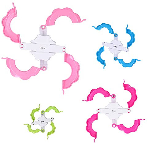 RIZGHWOY Fluff Ball Weaver Einfache Operation Pompon Set für -Wollgarn -Strick Handwerksprojekt, 4 Verschiedene Größen Farbenfrohe Pompom Macher für Kreatives Handwerk/Kunstwerk