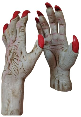 Storage Bag Halloween Latex Gloves With Long Nails Halloween Costume Realistic Devil Gloves Horror Claw Accessories Cosplay Costumes For Men