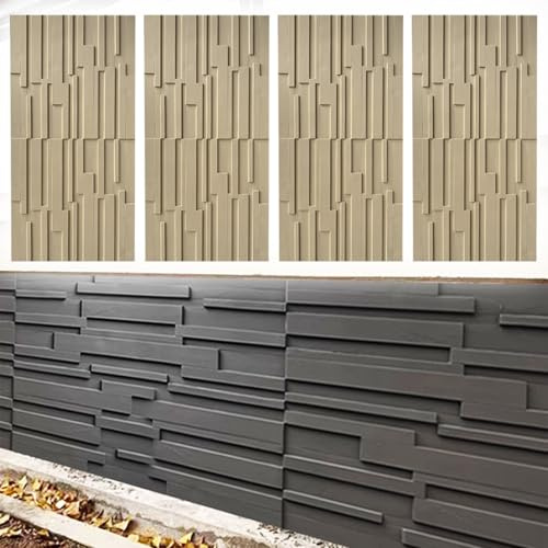 Innovz 3D Textured Wall Panels Faux Wood Grain, 4 Pack Decorative Wall Panel for Interior Exterior Wall Decor, Kitchen Bedroom Bathroom Lobby Wall Cladding(Yellow)