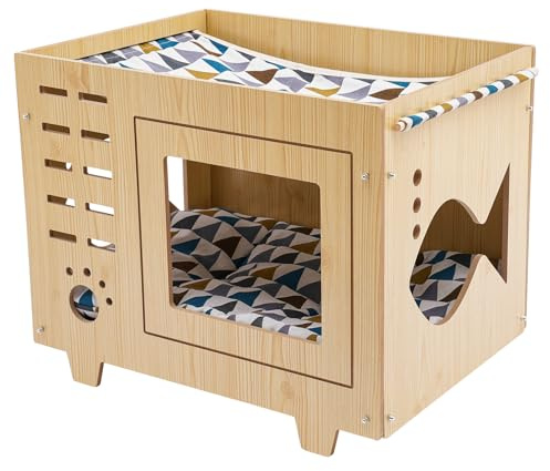 40 * 44 * 55cm Indoor Hundehütte für kleine Hunde und Katzen Warme Höhle Schlafnest Bett Katzen und Hunde Abnehmbare Katzenhaus im Form von Schuhocker Innenraum Hundehütte Haustierhaus