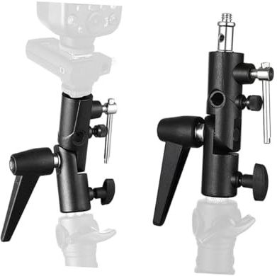 H Type Flash Bracket with 1/4in and 3/8in Screw Plastic Metal Holder | Camera Flash Bracket, High Bearing and Buffering Effect, Fits Light Holder and Tripod, for Photography