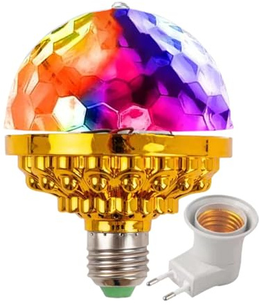 Lampada A Palla Da Discoteca Rotante Multicolore - Illuminazione LED A Lunga Durata Sicura E Continua - Luminosa Disco,Per Casa, Bar, Feste, Bambini, Adolescenti, Natale, Vacanze, E Notti