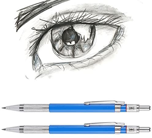 HWGING Drawg Graphite 18 × 8 × 5 2 Stycken Högkvalitativ Metall Mekanisk Klickpenna 2,0 Mm för Ritning Kontrollera Skrivande