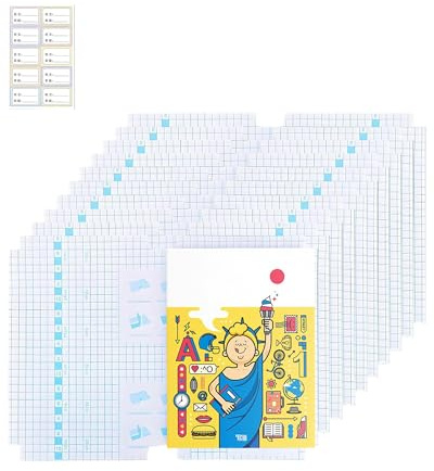 Yotlein Couvertures de Livres Adhésifs 10 Pièces 16K Transparent, Imperméable et Découpable, Indéchirable, Durable, pour Livres Scolaires Relié Passeports, B5