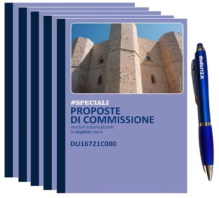 Blocco Proposte Commissione A4 29,7x21,5cm - 50 Fogli Autoricalcanti in Duplice Copia (2 Copie) - Blocchetto Copia Commissioni Ordini Agenti Rappresentanti - CON PENNA TOUCH OMAGGIO Dodici12® (10)
