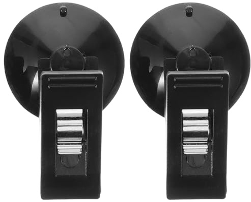 HOLIDYOYO Portadocumenti Auto Ventosa Nero in Pvc e Abs, Clip Portacarte e Porta Occhiali Portatile per Cruscotto Durante Viaggi