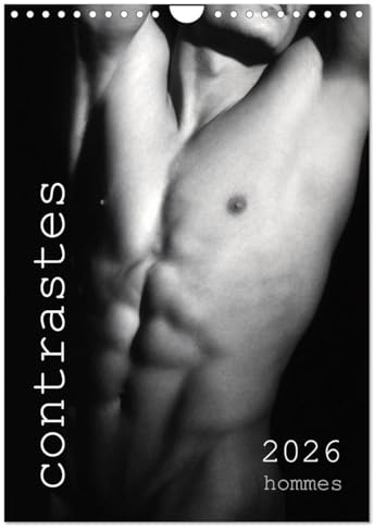 contrastes hommes (Calendrier mural 2026 DIN A4 horizontal), CALVENDO calendrier mensuel: Calendrier mensuel avec 13 photos en noir et blanc avec du nu artistique masculin