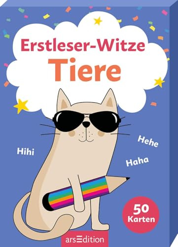 Erstleser-Witze Tiere: 50 Karten | Die besten Kinderwitze für Kids ab 6 Jahren (Witze-Kartenbox)