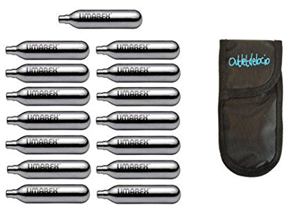 Pack 15 bombonas co2 12gr. Primera Marca para Pistolas y carabinas + Exclusiva Funda portabombonas