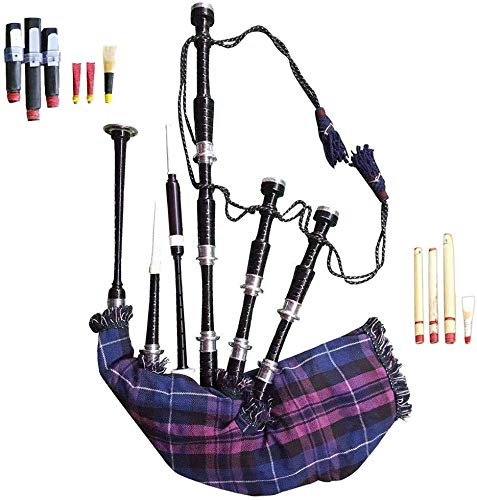 Dudelsack für Anfänger, Palisanderholz mit silberfarbenen Halterungen, inkl. Tragetasche (Pride of Scotland)