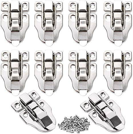 Gativs Fermoir 10 Pièces Fermeture à Levier Fermeture à Ressort Loquet à Bascule Loquets d'Artisanat Loquet à Ressort Boucle de Valise avec Vis pour Boîte en Bois