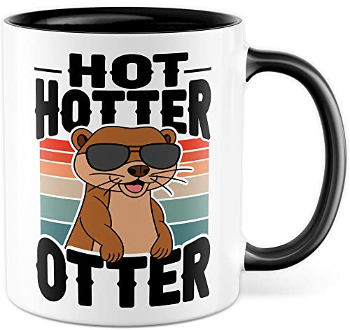 Otter Tasse Tier Geschenkidee Wortwitz Kaffeetasse mit lustigen Spruch Geschenk für Kollege Kaffeebecher Kollegin Becher (Weiß & Schwarz)