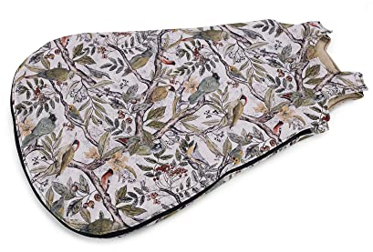 Makaszka Warmer, ganzjähriger und bequemer Baumwollschlafsack für Babys 2,5 TOG. Wird mit Reißverschluss und Druckknöpfen zugemacht. Es sorgt für sicheren Schlaf. Universalgröße. Ornithology