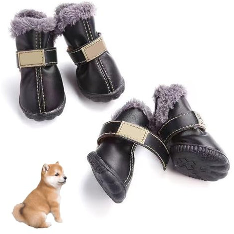 YPDOPORA Hundeschuhe Für Den Winter, Hundeschuhe Mit Rutschfester Sohle, Hundepfotenschutz Für Winter-Schneewanderschuhe, Warme wasserdichte Hundeschuhe Für Den Außenbereich,E,XXL