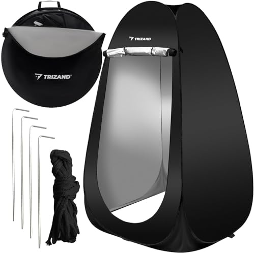 TRIZAND Tenda mobile da spiaggia, tenda da doccia, con borsa per il trasporto, impermeabile, opaca, pop-up, per esterni, 23492
