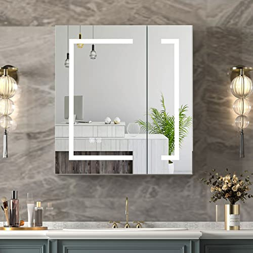Spiegelschrank bad mit Beleuchtung, Badezimmerschrank,Wandschrank