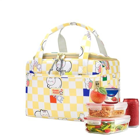 Lonchera térmica con diseño de gato, bolsa de almuerzo térmica para niños, lonchera escolar a prueba de fugas, lonchera reutilizable para niños, lonchera térmica de picnic, bolsa de almuerzo aislada