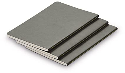 LAMY paper Booklets (3er Set) 810 – Format DIN A5 (145 x 210 mm) mit silbergrauem Cover, Lamy-Lineatur und 64 Seiten