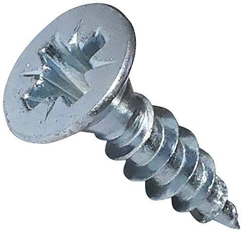 AERZETIX - Lot de 100 - Vis à Bois - Ø4x16mm - en Acier Zingué Métal - Tête Fraisée - à Empreinte Cruciforme Pozidriv - Couleur Argent - C44804