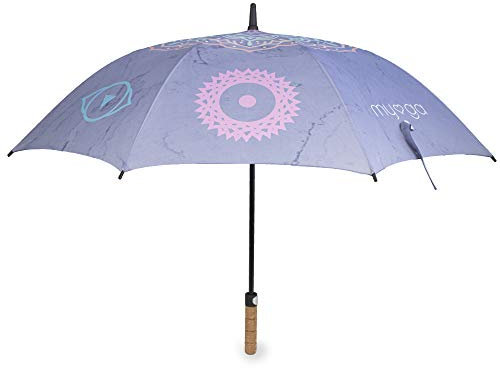 Myga Regenschirm - Große Oversize Brolly mit Auto Open und Korkgriff für Damen und Herren - Leicht, Winddicht & Windabweisend für Regen- & Sonnenschutz - Design wählbar, Chakra, Large
