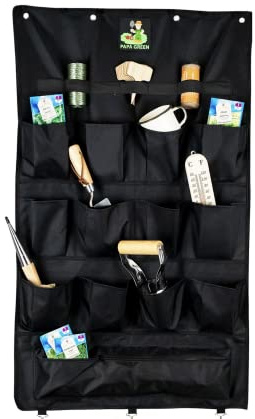 Papa Green® ORIGINAL Gartengeräte Aufbewahrung Organizer Wasserdichte Gartenaufbewahrung aus starkem 600D Oxford Material Bewahren Sie Ihre Gartengeräte in dieser tollen Werkzeugtasche auf. Gartenhaus