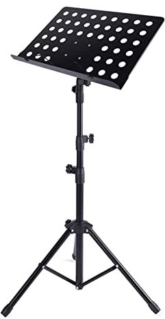 LIU- Noten-Stand-Stand-Universal-Falten- tragbarer schwarzer Metall-Stativ-Musik-Stand, Winkelhöhe angepasst, für Instrumentenleistung