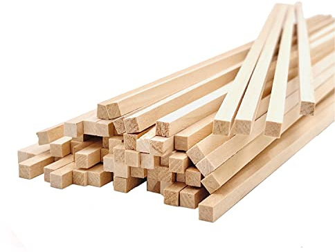 100 Stück Holzstäbe Quadratisch, 30,5 cm x 5mm x 5mm, Hartholzdübel, unlackierte Holzstreifen für DIY-Formarbeiten, Handwerk, Projekte, Herstellung (100 Stück)