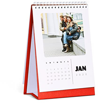 Benutzerdefinierter Fotokalender Personalisierter 2024 2025 2026 2027 Bilderkalender (rot)