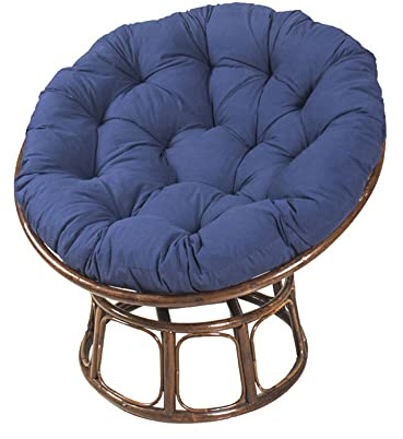 Morbuy Papasan Coussins de Chaise Ronds, Doux Épais Coussin Fauteuil Papasan Coussin Fauteuil Rotin pour Jardin ExtéRieur, Balcon Et Salon (80x80CM,Bleu Marine)