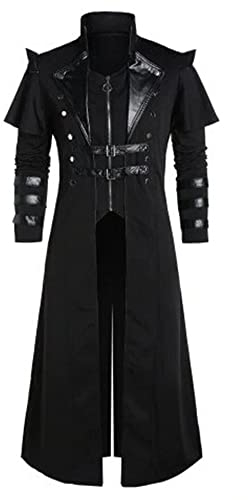 für Herren Retro Renaissance Gothic Viktorianische Steampunk Frack Jacke, Mittelalter viktorianisch bestickte Smoking-Uniform