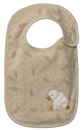 Lätzchen aus Jacquard Frottee mit seitlichem Druckknopf und Motiv Ente Edda Lou,