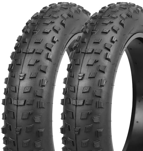 GRELiving 2er-Pack E Bike Reifen,Faltbar Fat Tire Fett Fahrradreifen 20x4.0/26x4.0 Zoll Ersatzreifen Fahrrad Mantel Reifen für E-Bike/Mountain Snow Bike