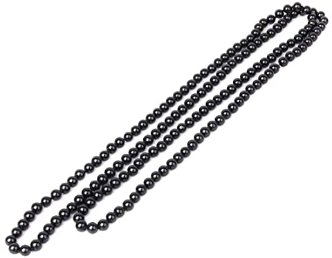 Svart pärlhalsband kvinnor pärla kedja svart kedja extra lång faux pärlhalsband flera lager kvinnor smycken tröja halsband faux pärlhalsband 111