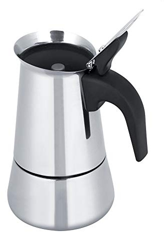 Lybunair Cafetera de acero inoxidable portátil para estufa de café espresso Moka, cafetera italiana, 2/4/6/9 tazas (100 ml, 200 ml, 300 ml, 450 ml) (200 ml)
