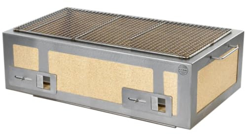 Kasai Konro Extra Long Japanese Charcoal Grill – Table Top Konro BBQ for Sear, Plancha & Robata Cooking – Made in Britain – Feeds 8-10 people – 21kg