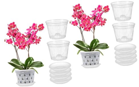 SEWOART 10 Ensembles Pots Transparents pour orchidées planteur d'orchidées Jardiniere Plastique Pot de Fleur Plastique Plantes d'intérieur Plante s d'extérieur s clairs