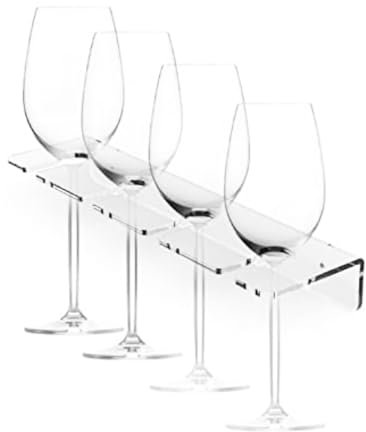 Topyond Wandmontierter Weinglashalter aus Acryl, platzsparendes Design für 8 Stielgläser, stilvolle Weinaufbewahrungslösung für Zuhause, Küche, Bar oder Partys (Klar)